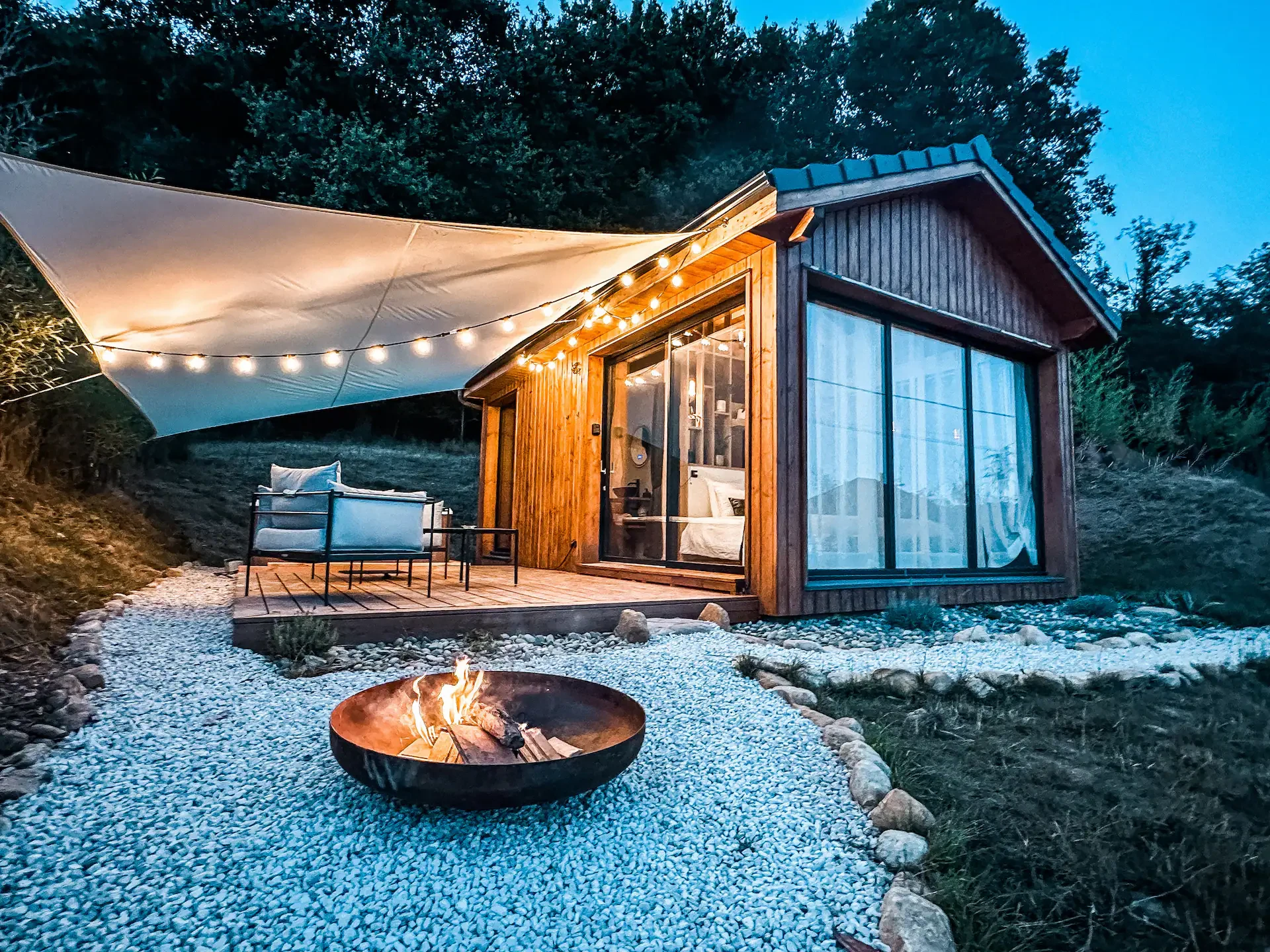 Romantisches Chalet mit privatem Whirlpool und Sauna